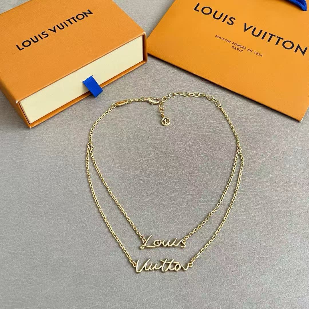 Louis Vuitton Double-Row Script Necklace